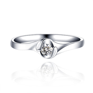 18K Gold Marriage To Marry Diamond Ring White Gold Diamond Ring Genuine Authentic Platinum Wedding Ring