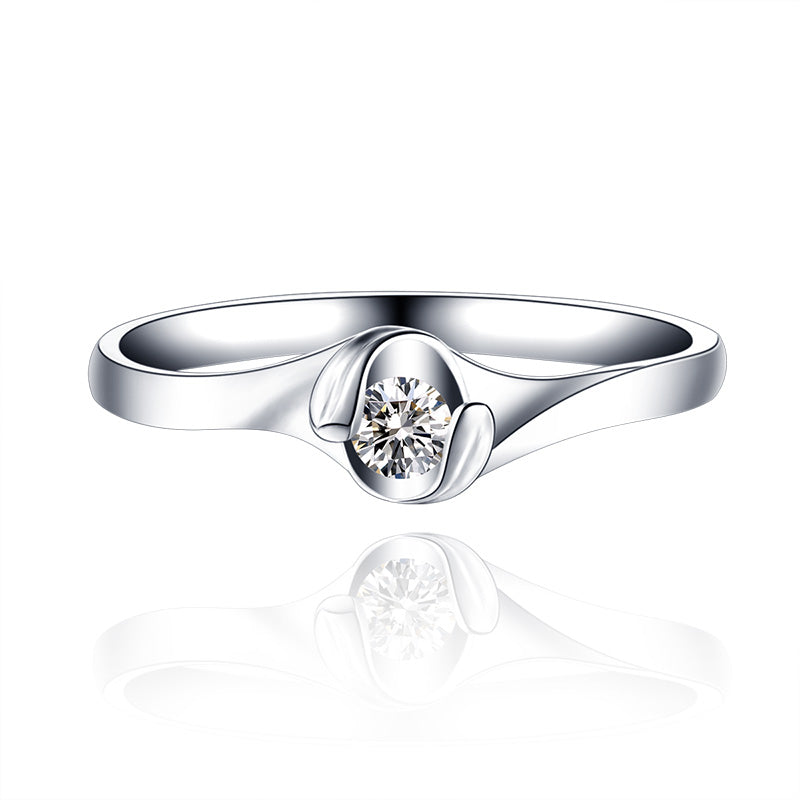 18K Gold Marriage To Marry Diamond Ring White Gold Diamond Ring Genuine Authentic Platinum Wedding Ring