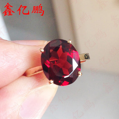 18K Gold Natural Garnet Ring female