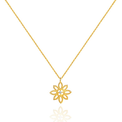 18K Gold Snowflake Diamond Lockstick Chain Rose gold Diamond Necklace White Gold Necklace Pendant genuine