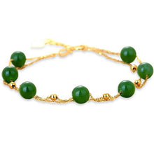 Load image into Gallery viewer, 18K Yellow Gold Natural Green Jade/Lapis/Red Agate Bracelet Female Elegant Lapis Pulsera Bracelet Jewelry Christmas Gift