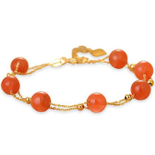 Load image into Gallery viewer, 18K Yellow Gold Natural Green Jade/Lapis/Red Agate Bracelet Female Elegant Lapis Pulsera Bracelet Jewelry Christmas Gift