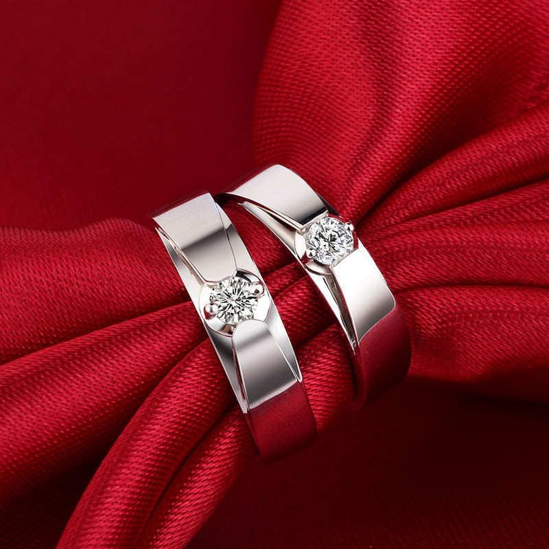 18ct Gold 0.15+0.15ct Diamond Couple Set Rings Wedding Bands Engagement Rings for Men Women Free DHL Shipping