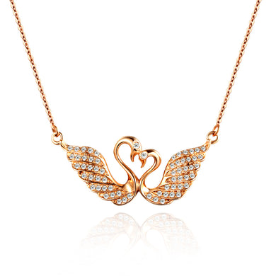 18k Gold Rose Gold Diamond Necklace Custom Platinum Gold Swan Diamond Chain Key Chain Custom Pendant