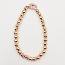 Load image into Gallery viewer, 18k yellow gold or rose gold bead strand bracelet for new baby girls womens trandy bracelet for career women