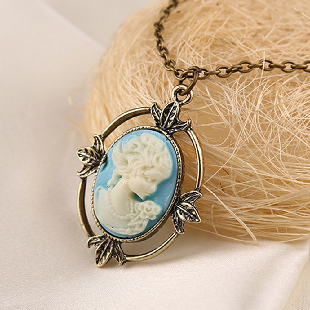 19.6 Inch iron chain Resin Flat Oval antique bronze color plated oval chain 44x34mm Zinc Alloy Jewelry Necklace