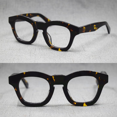 1960's Japan Handmade Italy Acetate Eyeglass Frames clear lens Glasses Myopia Rx able Full Rim