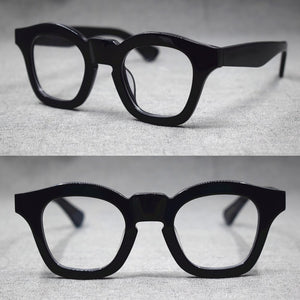 1960's Japan Handmade Italy Acetate Eyeglass Frames clear lens Glasses Myopia Rx able Full Rim