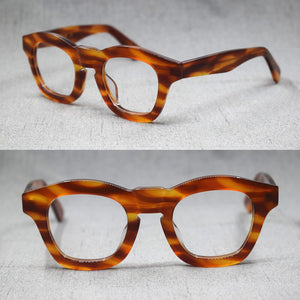 1960's Japan Handmade Italy Acetate Eyeglass Frames clear lens Glasses Myopia Rx able Full Rim