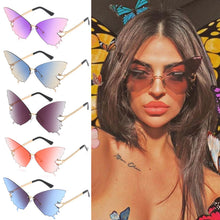 Carica l'immagine nel visualizzatore di Gallery, 1PC Butterfly Sunglasses for Women UV Protection Vintage Metal Rimless Sunglasses