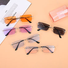 Load image into Gallery viewer, 1PC  Retro Rectangle Rimless Sunglasses Classic  Design Vintage Gradient Glasses Driving Eyewear