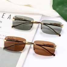 Load image into Gallery viewer, 1PC Rectangle Rimless Sunglasses Retro Cheetah Women Sun Glasses Men Shades UV400 Eyewear Summer Outdoor Eyeglasses