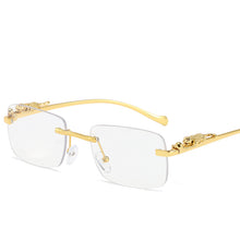 Load image into Gallery viewer, 1PC Rectangle Rimless Sunglasses Retro Cheetah Women Sun Glasses Men Shades UV400 Eyewear Summer Outdoor Eyeglasses