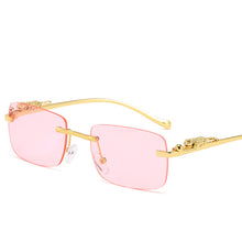 Load image into Gallery viewer, 1PC Rectangle Rimless Sunglasses Retro Cheetah Women Sun Glasses Men Shades UV400 Eyewear Summer Outdoor Eyeglasses