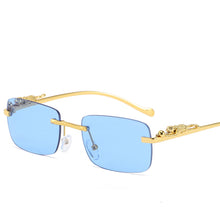 Load image into Gallery viewer, 1PC Rectangle Rimless Sunglasses Retro Cheetah Women Sun Glasses Men Shades UV400 Eyewear Summer Outdoor Eyeglasses