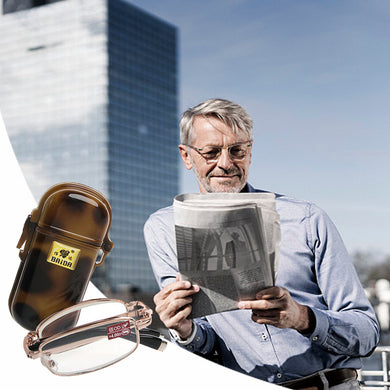 1PC Mini Foldable Reading Glasses Metal Full Frame Case Eyeglass +1.00 to +4.00 gafas de sol очки солнечные женские