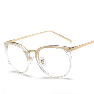 1PC Optical Glasses Frame Women Men Round Oversized Eyeglasses Frames Metal Spectacles Clear Lenes Glasses Cat Eye Retro New