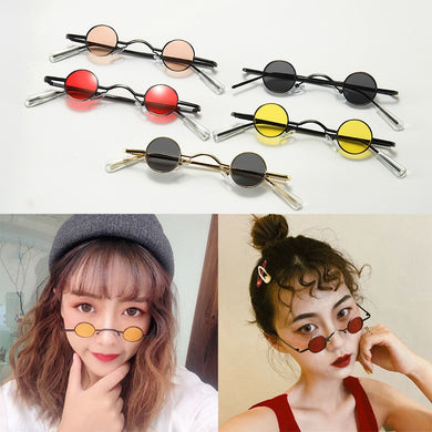 1PC Retro UV400 Mini Sunglasses Round Men Metal Alloy Frame Resin Lenses Gold Black Red Small Round Framed Sun glasses