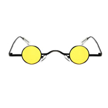 Load image into Gallery viewer, 1PC Retro UV400 Mini Sunglasses Round Men Metal Alloy Frame Resin Lenses Gold Black Red Small Round Framed Sun glasses