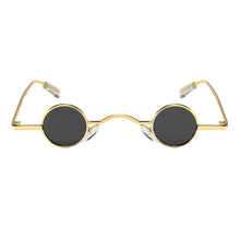 Load image into Gallery viewer, 1PC Retro UV400 Mini Sunglasses Round Men Metal Alloy Frame Resin Lenses Gold Black Red Small Round Framed Sun glasses