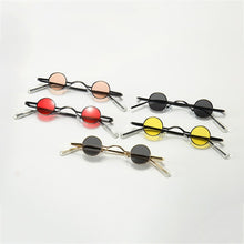 Load image into Gallery viewer, 1PC Retro UV400 Mini Sunglasses Round Men Metal Alloy Frame Resin Lenses Gold Black Red Small Round Framed Sun glasses