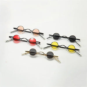 1PC Retro UV400 Mini Sunglasses Round Men Metal Alloy Frame Resin Lenses Gold Black Red Small Round Framed Sun glasses