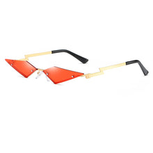 Carica l'immagine nel visualizzatore di Gallery, 1PC Unisex Sunglasses Rimless Retro Bat Shape True Film Sun Glasses UV400 Trending Narrow Eyewear Streetwear  Accessories