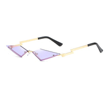 Carica l'immagine nel visualizzatore di Gallery, 1PC Unisex Sunglasses Rimless Retro Bat Shape True Film Sun Glasses UV400 Trending Narrow Eyewear Streetwear  Accessories