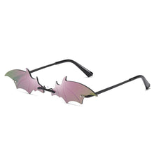 Carica l'immagine nel visualizzatore di Gallery, 1PC Unisex Sunglasses Rimless Retro Bat Shape True Film Sun Glasses UV400 Trending Narrow Eyewear Streetwear  Accessories