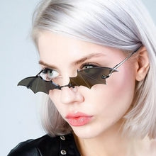 Load image into Gallery viewer, 1PC Unisex Sunglasses Rimless Retro Bat Shape True Film Sun Glasses UV400 Trending Narrow Eyewear Streetwear Accessories