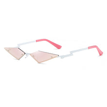 Carica l'immagine nel visualizzatore di Gallery, 1PC Unisex Sunglasses Rimless Retro Bat Shape True Film Sun Glasses UV400 Trending Narrow Eyewear Streetwear  Accessories