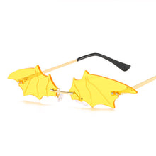Load image into Gallery viewer, 1PC Unisex Sunglasses Rimless Retro Bat Shape True Film Sun Glasses UV400 Trending Narrow Eyewear Streetwear Accessories
