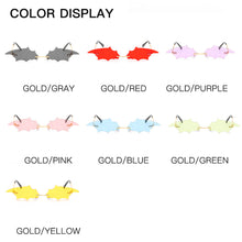 Load image into Gallery viewer, 1PC Unisex Sunglasses Rimless Retro Bat Shape True Film Sun Glasses UV400 Trending Narrow Eyewear Streetwear Accessories