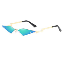 Carica l'immagine nel visualizzatore di Gallery, 1PC Unisex Sunglasses Rimless Retro Bat Shape True Film Sun Glasses UV400 Trending Narrow Eyewear Streetwear  Accessories