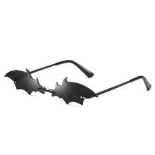 Carica l'immagine nel visualizzatore di Gallery, 1PC Unisex Sunglasses Rimless Retro Bat Shape True Film Sun Glasses UV400 Trending Narrow Eyewear Streetwear  Accessories