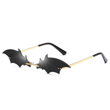 Carica l'immagine nel visualizzatore di Gallery, 1PC Unisex Sunglasses Rimless Retro Bat Shape True Film Sun Glasses UV400 Trending Narrow Eyewear Streetwear  Accessories