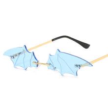 Load image into Gallery viewer, 1PC Unisex Sunglasses Rimless Retro Bat Shape True Film Sun Glasses UV400 Trending Narrow Eyewear Streetwear Accessories