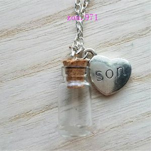 1PCS Memorial Necklace family member, Urn Vial Necklace for Ashes, Cremation Jewelry