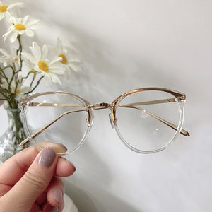 1PCS Optical Glasses Frame Women Men Round Oversized Eyeglasses Frames Metal Spectacles Clear Lenses Glasses 2023NEW