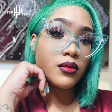 1PCs Cat Eyes Glasses Frames Women Eyewear Men Vintage Clear Optical Eyeglasses Unisex Black Pink Frame