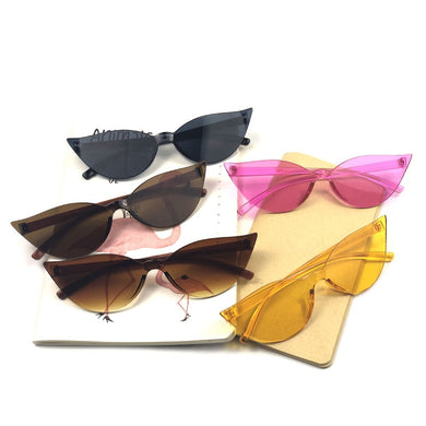 1PCs One-piece Cat Eye Sunglasses Women Brand Designer Sexy Retro Vintage Sun Glasses Eyewear Colorful Driver Goggles
