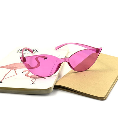 1PCs One-piece Cat Eye Sunglasses Women Brand Designer Sexy Retro Vintage Sun Glasses Eyewear Colorful Driver Goggles