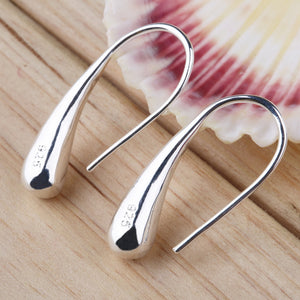 1Pair 2018 New Fashion Women Girls Waterdrop Teardrop Raindrop Hook Silver Color Earrings Fashion Jewelry A30