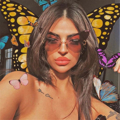 1Pair Butterfly Sunglasses for Women UV Protection Vintage Metal Rimless Sunglasses  Elegant Sunglasses