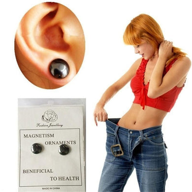 1Pair Health Stimulating Acupoints Stud Earrings Magnetic Ther Weight Loss Ear Clip Magnet Slimming Earring Healthy Care Z5