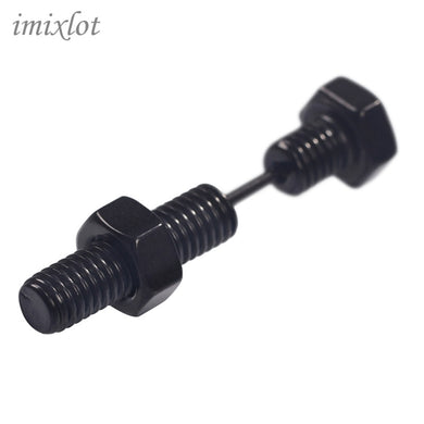 1Pair Punk Fashion Gold Black Color Stainless Nail Screw Stud Earring for Women & Men Helix Ear Piercings Fashion Jewelry