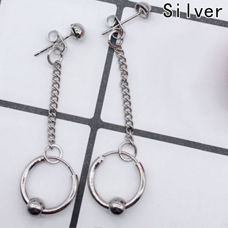 1Pc BTS Bangtan Boys Album Stainless Steel Chain Stud Earrings Korean Jewelry Accessories For Men And Women Earring