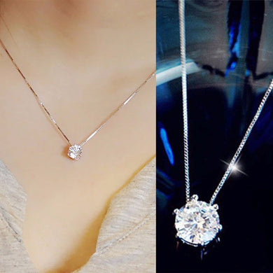 1Pc Simple Trendy Crystal Zircon Rhinestone Pendant Tattoo Choker Necklace For Women Charm Fashion Collar Bijoux Jewelr #253445