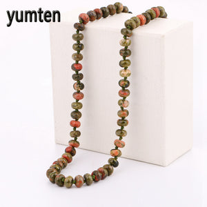 1Pc Turquoise stone Tribal Jewelry Long Knotted Amazonite Nature Drop crystal Stone Necklace For Women Jewelry Handmade Gifts