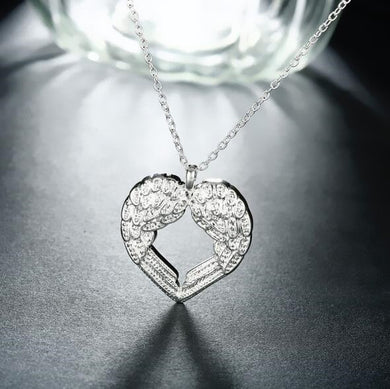 1Pcs 2016 Angel New Wing Fashion Necklace Jewelry Pendant Love Heart Chain Hot Women's
